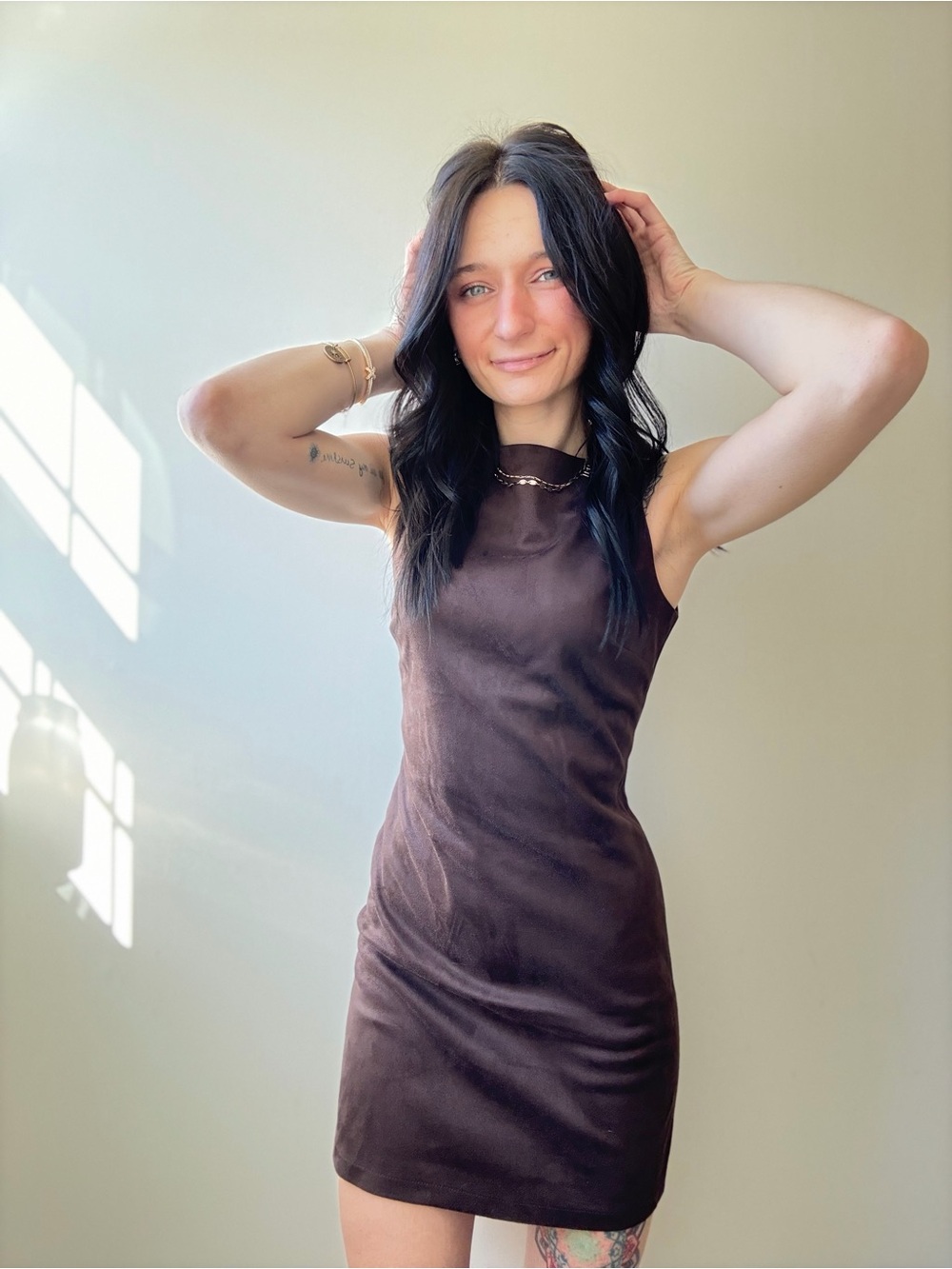 Sincerely Jules Chocolate Brown Sleeveless Mini Dress